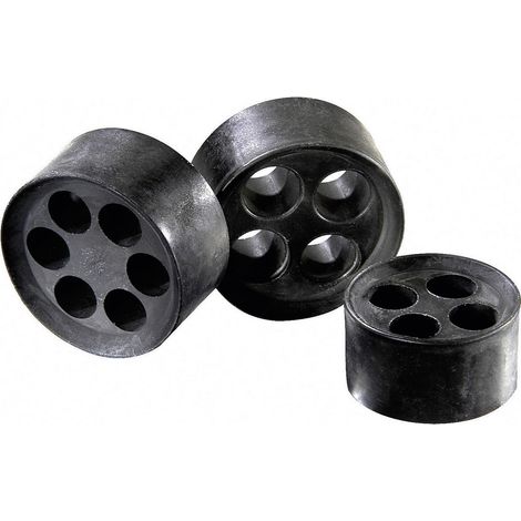 Wiska 10060952 MFD 25/02/080 Mehrfachdichteinsatz    M25 2 x 6 - 8 mm Elastomer Schwarz 1 St.