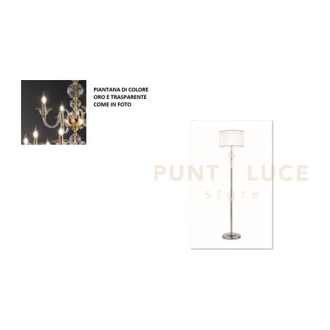PIANTANA TEBE TRASPARENTE  E ORO 1 LUCE ATTACCO E27 D.40CM