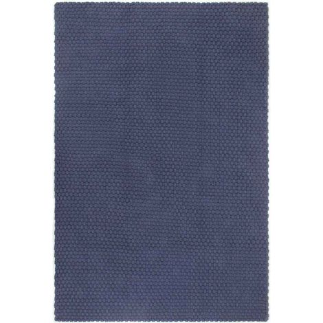 Tapis de salon Style Moderne Tapis de sol - Tapis rectangulaire Bleu marine 180x250 cm Coton BV954125 - BonneVie (1/5)