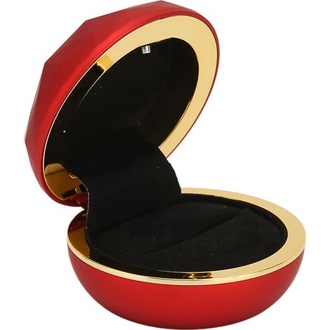 Boîte à bijoux ronde avec lumière LED pour mariage, fiançailles et cadeaux - Présentation et rangement d'accessoires
