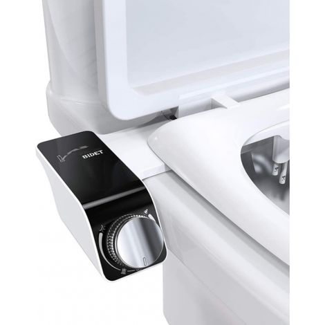 bidet pour siège de toilette, eau pour siège de toilette, lavage avant et arrière avec double buses auto-nettoyantes et contrôle de pression réglable (1/5)