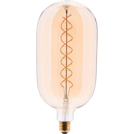 Ampoule LED tube à filament ondulé déco - Brise - Xxcell - E27 - 7 W - 640 lm - 2200 K - Dimmable - D. 140 mm - Ambrée