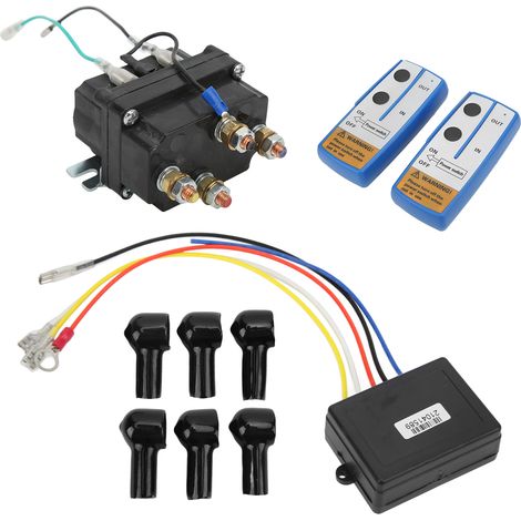 Treuil électrique avec revêtement en poudre, surface noire, 12 V CC 250 A, pour VTT et UTV de 907 kg à 2268 kg (1/5)