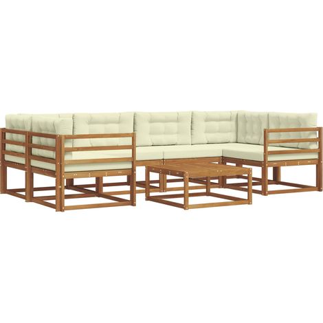 Outdoor Sofa Set 7 pcs Natural and Cream vidaXL (1/5)