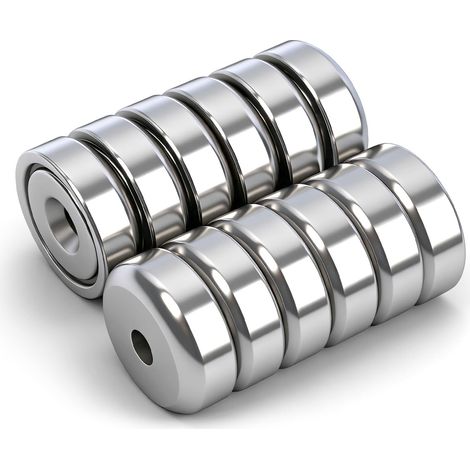 12 Pcs Aimants Néodyme Puissants avec Trou (16mm x 5mm, Trou 3,5mm), Aimants Ronds en Néodyme de Terre Rare pour Bricolage, Outils et Cuisine (1/5)