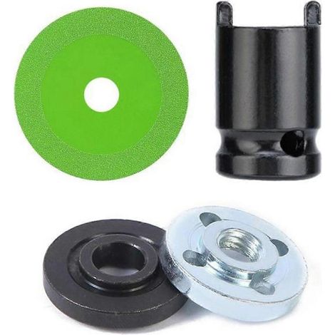 Disque de coupe pour verre avec adaptateur, lame de scie ultra-fine de 10 cm, pour le meulage et le chanfreinage du cristal de jade, vert (1/4)