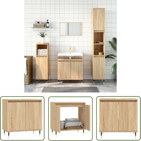 Maison Exclusive Badschrank Sonoma-Eiche 58x33x60 cm