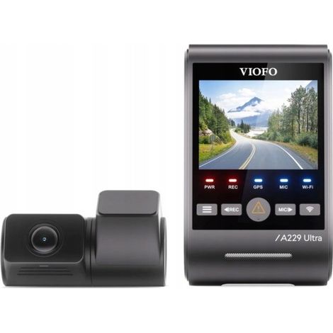 Viofo Cámara Frontal y Trasera A229 Ultra 2 4K+4K Sony Starvis 2 Sensor Dual HDR Wi-Fi 6 GPS Cámara de Coche