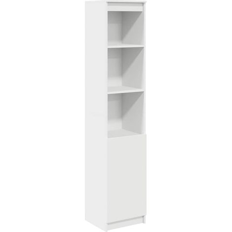vidaXL Credenza Bianca 37,5x35x180 cm in Legno Multistrato