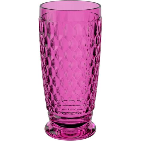 verre à long drink, 300 ml, verre en cristallin pour les cocktails, résistant au lave-vaisselle, rose (1/4)