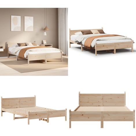vidaXL Cadre de lit sans matelas 150x200 cm bois de pin massif (1/5)