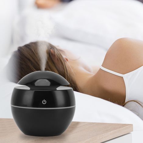 130 ml USB-Mini-Multifunktions-Pilz-Aroma-Diffusor, tragbarer schwarzer Tisch-Luftbefeuchter für Zuhause, inklusive Kabel (1/5)
