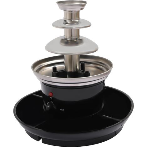 Fontaine à chocolat, design à 3 niveaux, facile à nettoyer, Argent (1/2)