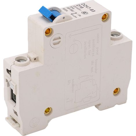 Disjoncteur miniature monophasé pour montage sur rail DIN, protection basse tension 230 V/400 V, 16 A (1/5)