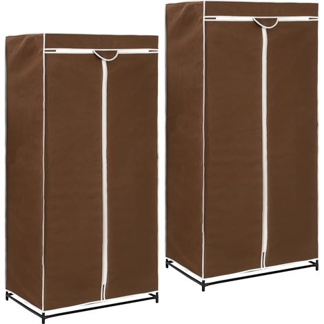 vidaXL Armadio 2 pz Marrone 75x50x160 cm (1/6)