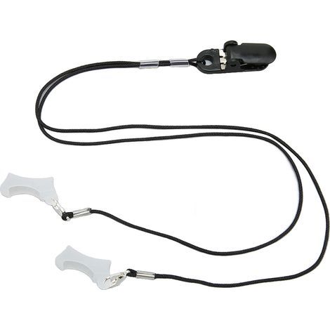Cordon anti-perte pour appareils auditifs, attache en nylon portable noir, petite taille, double attache oreille (1/5)