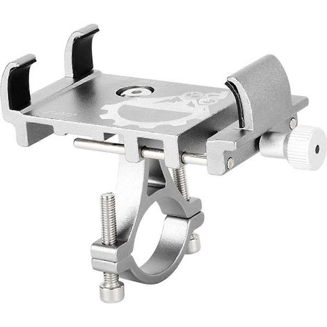 Support de téléphone pour vélo, fixation pour vélo/scooter, argenté (1/5)