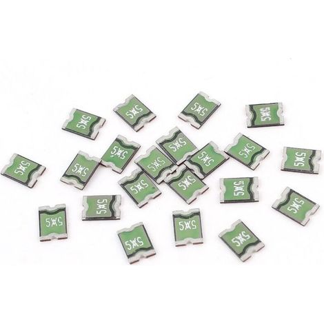 Lot de 20 fusibles à réarmement automatique 5x5 0,5A 24V - Puce CMS 1812 à action rapide pour circuit imprimé