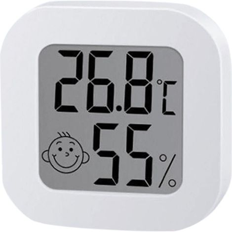 UlisemLot von 1 LCD-Thermometer Hygrometer Mini Digital Raumthermometer Temperatur und Feuchtigkeit Thermometer für Schlafzimmer, Büro, Keller, 50 ℃-70 ℃ (-58 ℉-158 ℉) 10 % RH-99 % RH RH, Weiß (1/4)