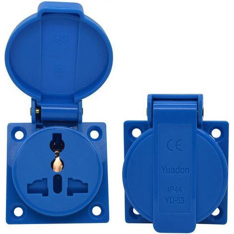 Wasserdichte Mehrzwecksteckdose mit Abdeckung. Industriesteckdose IP44, 250 V, 10 A (1/4)