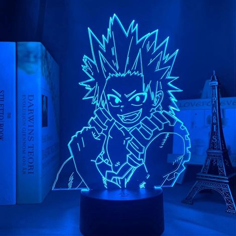 Veilleuse 3D, lampe à illusion 3D Eijiro Kirishima, veilleuse LED inspirée de l'anime My Hero Academia, lampe pour chambre d'enfant, lampe 3D Eijiro Kirishima, anniversaire (1/5)