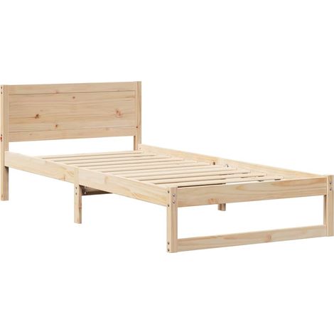 Lit simple,Lit adulte,Cadre de lit Marron 90 x 200 cm Bois de pin massif CFW6971425 (1/5)