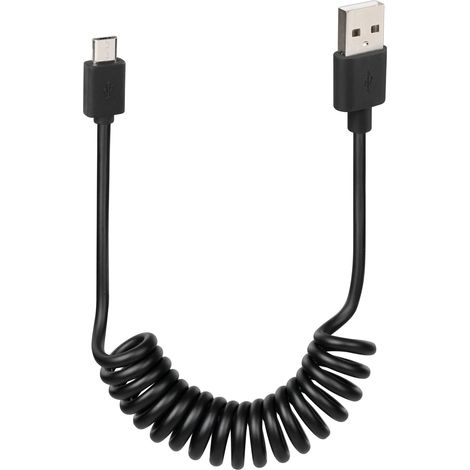 Cavo a spirale Usb  Micro Usb - 100 cm - Nero