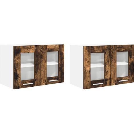 Maison Exclusive - Armadio pensile con porta 2 pcs Rovere fumé 60 x 31 x 40 cm