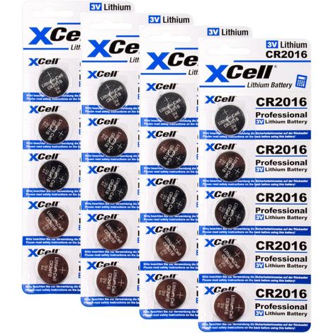 20x CR2016 Lithium-Knopfzelle 3V / 90mAh (4x 5er Pack) (1/2)