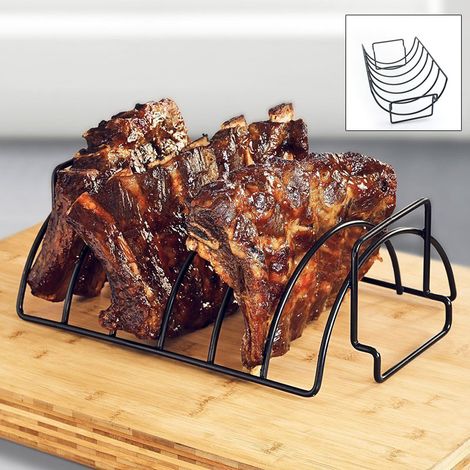 Support de barbecue, grille antiadhésive pour steaks et côtes levées, accessoires de cuisine pour barbecue - AquaForge (1/3)