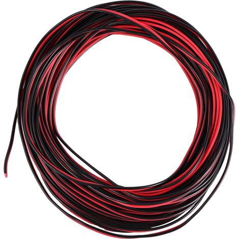 Câble d'extension flexible 22 AWG pour haut-parleur, 50 m (164 pi), isolé rouge/noir, pour audio de voiture, système audio DIY, câble multibrins basse tension pour branchement (1/5)