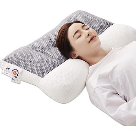 Oreiller super ergonomique, nouvel oreiller orthopédique de correction et de traction, oreiller de sommeil, oreiller pour les douleurs cervicales et des épaules, pour tous les dormeurs, gris (1/5)