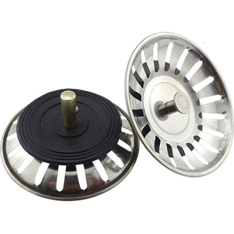 Confezione da 2 filtri universali da 8 cm, filtro per lavello da cucina in acciaio inox, tappo per lavello a doppio strato, scolapiatti, filtro per lavello per cucina e bagno