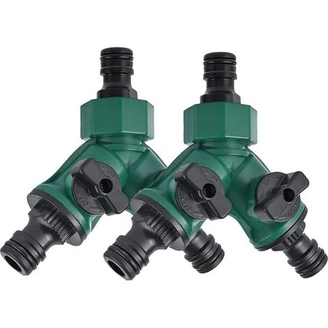 distributeur 2 voies arrosage 2 x 3/4" Distributeur d\'eau en plastique à 2 voies pour l\'aménagement paysager, le jardinage, la floriculture, l\'irrigation (1/5)