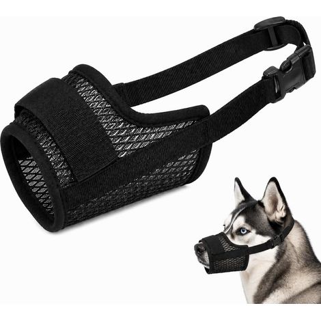 Muselière pour Chien Moyen - 1 Muselière en Maille Respirante Anti Aboiement et Anti-Morsure - Souple (1/5)