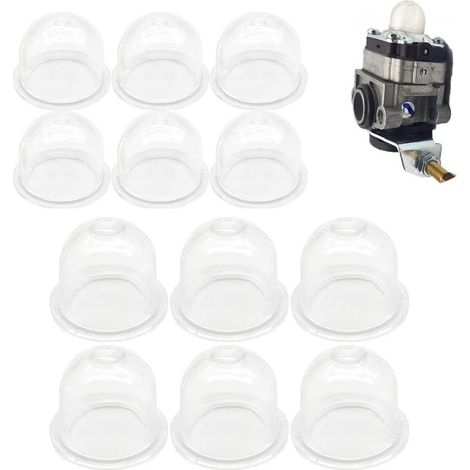 12-teiliges Set mit 19-mm- und 22-mm-Kraftstoffpumpen-Primern, klarweiß, für Rasenmäher, Heckenscheren und Benzinsägen. (1/5)