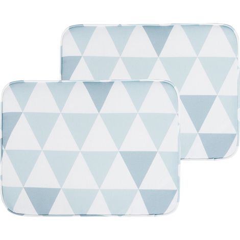 Conjunto de 2 cojines para asientos de exterior azul y blanco patrón geométrico cuerdas resistentes a los rayos UV Fiji (1/5)