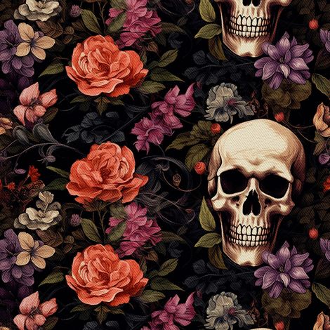Tela decorativa para exteriores Oxford - Motivo de calavera I DX4402 (1/5)