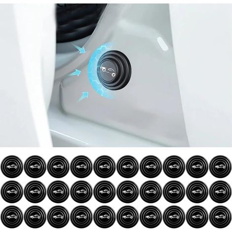 30 anillos amortiguadores para puertas de coche, pegatinas protectoras para puertas de coche, protección contra impactos/aislamiento acústico/pegatinas para bordes de puertas de coche (negro)