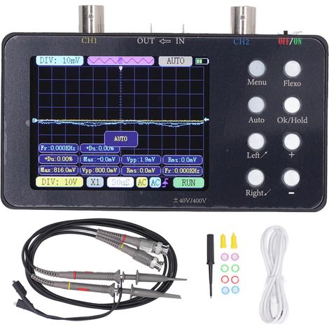 Oscilloscope numérique portable double voie 3,2 pouces avec taux d'échantillonnage 50M pour diagnostic automobile (1/5)