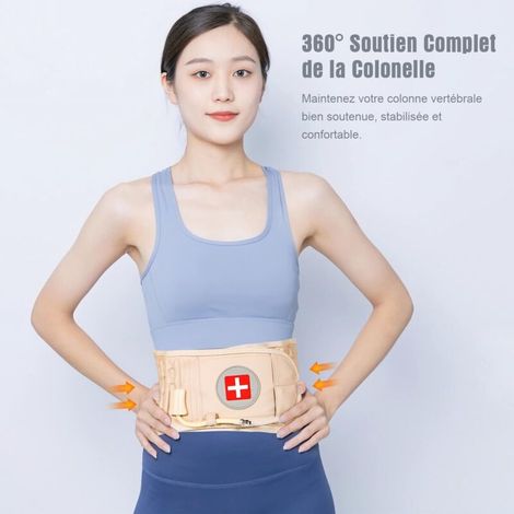 Dekompressionsgürtel für die Lendenwirbelsäule – Lindert Rückenschmerzen – Ergonomische Unterstützung – Material mit Luftpumpe – Einheitsgröße (74–124 cm)