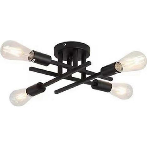 Plafonnier semi-encastré de style industriel américain pour couloir, allée ou salon. (1/4)