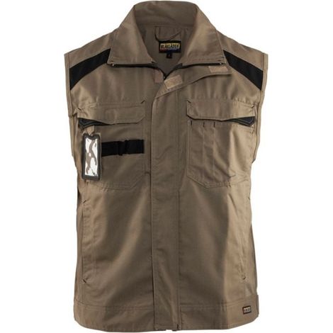 Gilet smanicato bicolore Blaklader Industrie Beige / Nero XL