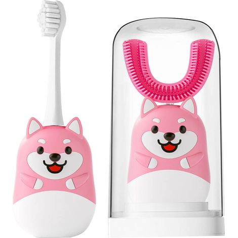 Brosse à dents électrique pour enfants (1 unité), brosse à dents en forme de U pour les tout-petits, R-AquaForge