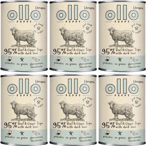 Tripes de bœuf Ollo Puppy Umami au foie de canard, 6 x 850 g (1/4)