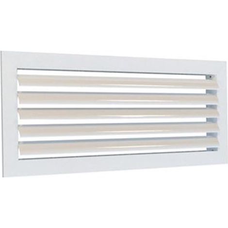 Atlantic – Grille aération VMC 300x150mm – Aluminium laqué blanc – Montage plafond – Ailette courbe réglable – Pour systèmes de ventilation standard – 529253 (1/4)