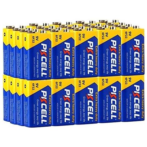 9V 6F22 Quadratische Langlebige Batterien, geringe Selbstentladung, für Rauch- und Feuermelder, Multimeter, ferngesteuerte Autos, 40er-Packung (1/5)