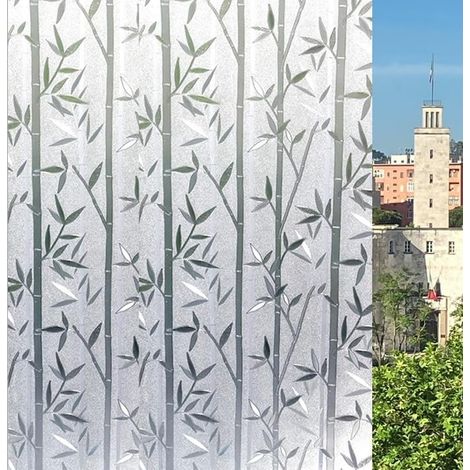 Film Autocollant Bambou pour Fenêtre - 60x200 cm - Intimité et Protection UV, Facile à Appliquer
