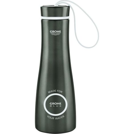 GROHE Botella de agua GROHE Blue 40848 acero inoxidable 450 ml hard graphite cepillado, 40848AL0