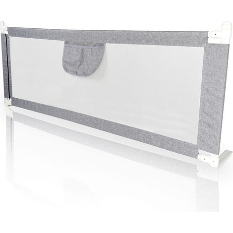 Wolketon Bettgitter 200x80 cm Bettschutzgitter Kinderbettgitter für Kinder Klappbar Höhenverstellbar Rausfallschutz ​passend für Kinderbetten. Elternbetten Anti-Fall für Babybettgitter Grau